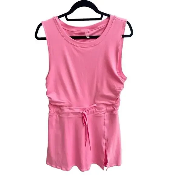 Free People Movement Pink Easy Does it Mini Dress Romper Jumper Sz XL Athleisure - Picture 2 of 9